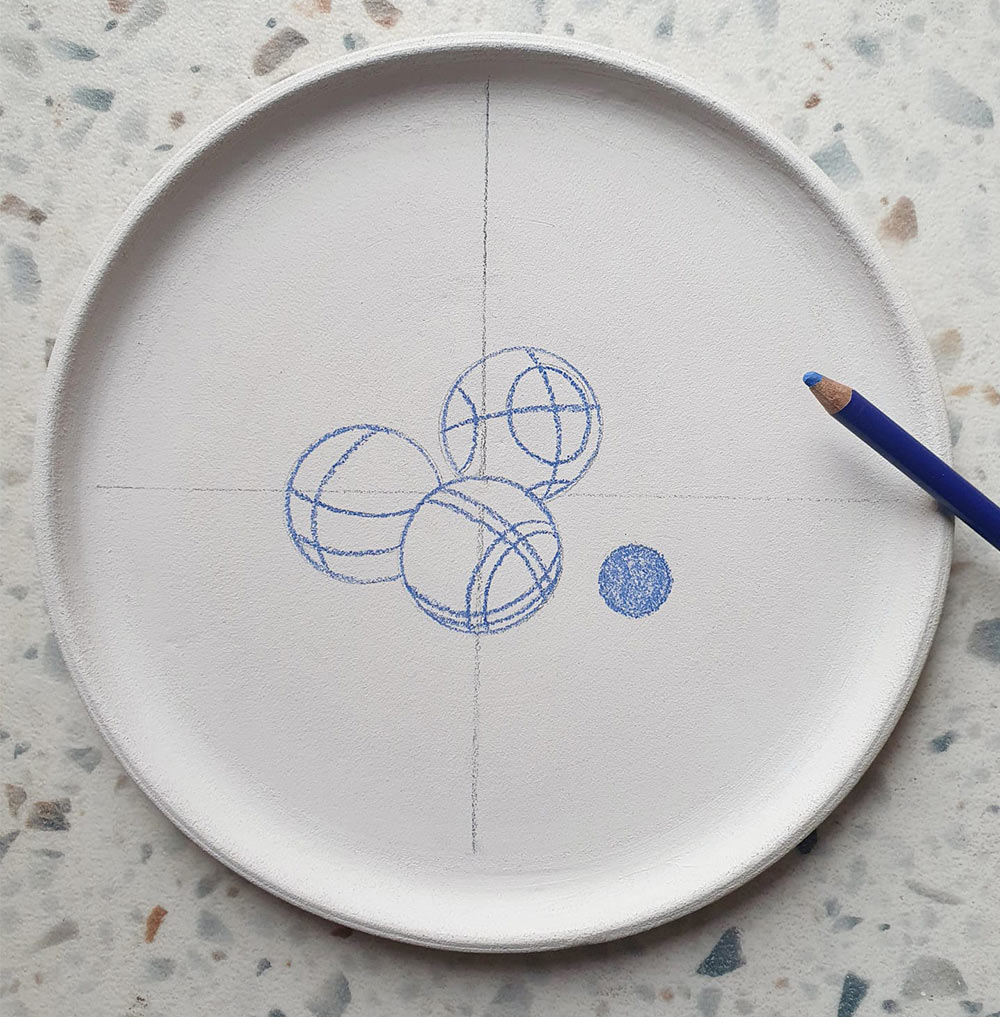 original pétanque gift: the stoneware dessert plate