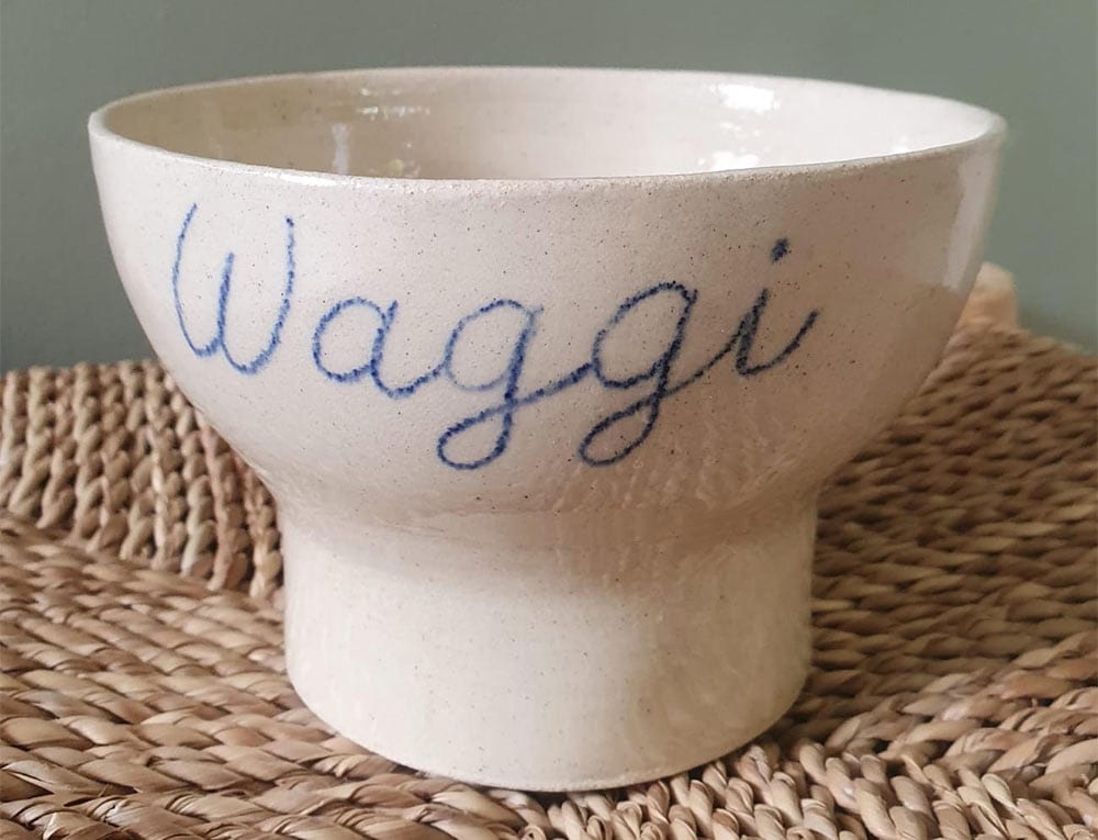 stoneware dog bowl